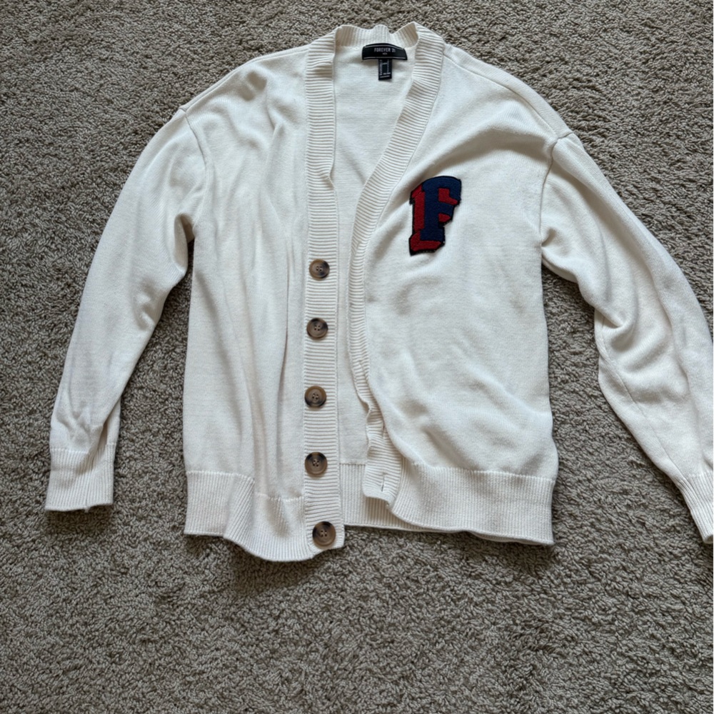 Forever 21 Cream Cardigan